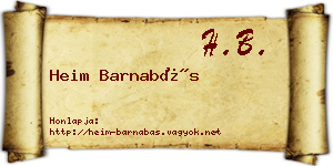 Heim Barnabás névjegykártya